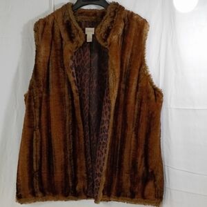 Chico's , Brown Faux Fur Vest